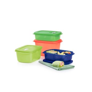 Tupperware Crystalwave 4-pc. Rectangular Set Blue Microwave Reheatable | MBHT61508