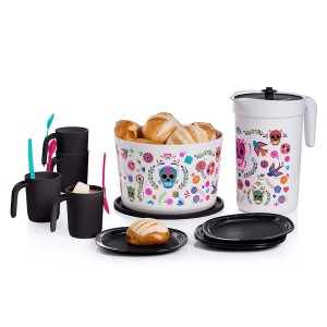 Tupperware Dia De Los Muertos Serving Set Black / Blue / Pink Serveware | OJBH65701