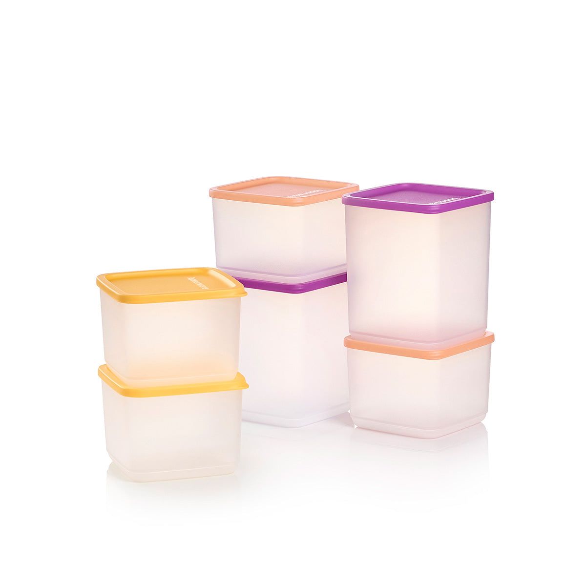 Tupperware Basic Bright Square 6-pc. Set Wild Mulberry Refrigerator Storage | JPAM60149