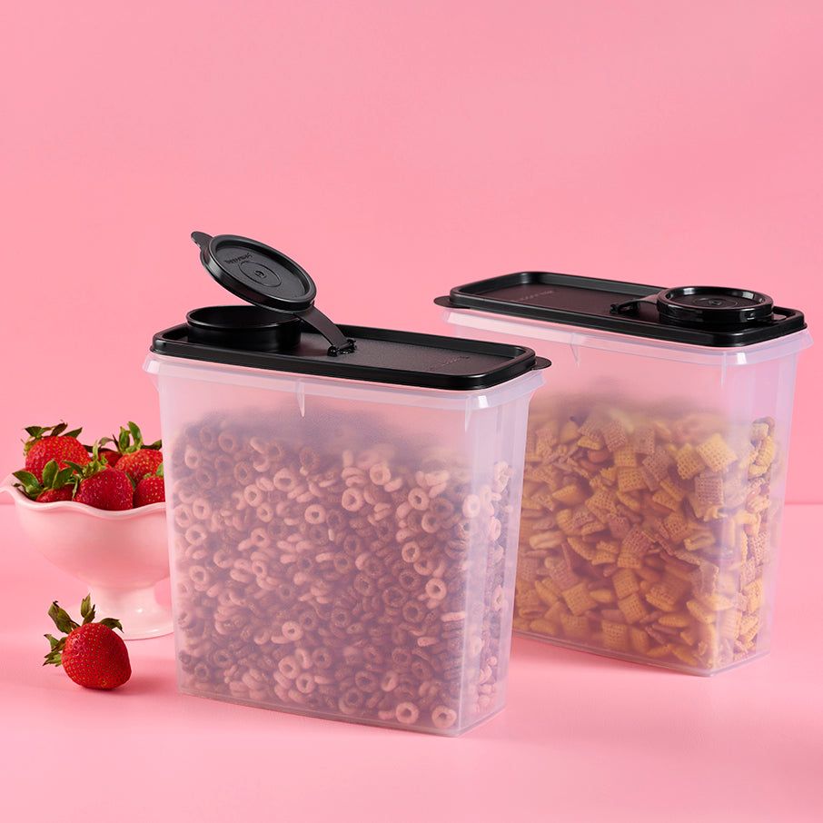 Tupperware Cereal Storers Black Dry Storage | IXUO51493