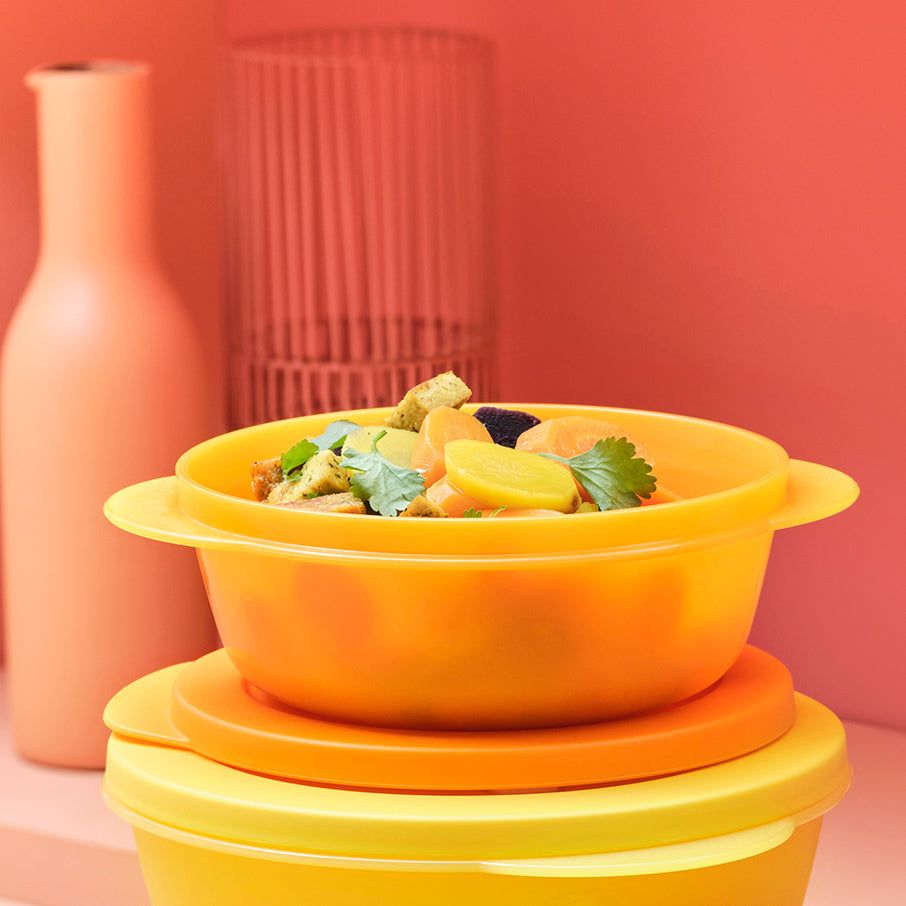 Tupperware Crystalwave Plus 2-cup/560 Ml Round Papaya Lunch and Snacks | HDGE43971