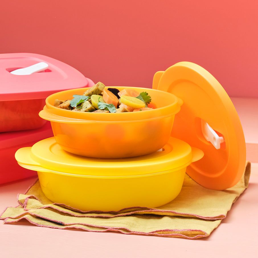 Tupperware Crystalwave Plus 2-cup/560 Ml Round Papaya Lunch and Snacks | HDGE43971