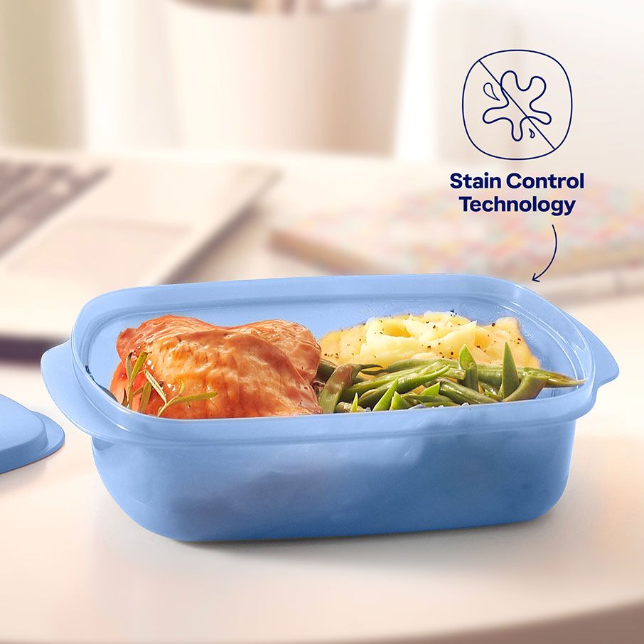 Tupperware Crystalwave Plus 4-cup/1 L Rectangular Cobalt Lunch and Snacks | NSJU79603