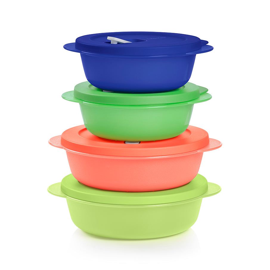 Tupperware Crystalwave Plus 4-pc. Round Set Blue Microwave Reheatable | XYBG41568