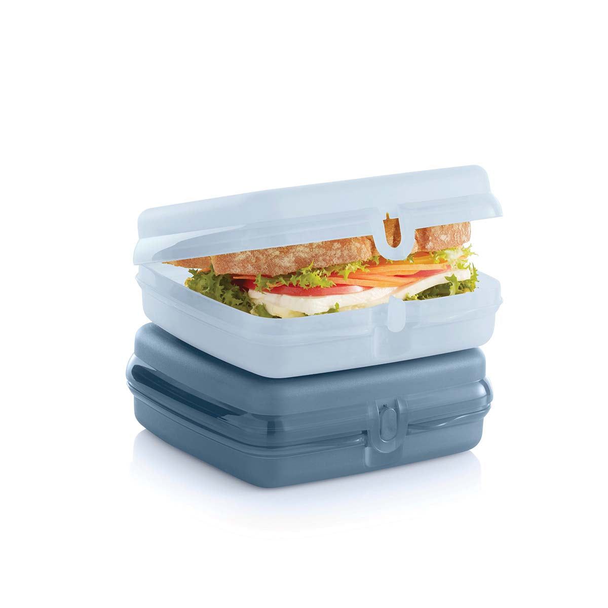 Tupperware Eco+ Sandwich Keepers White / Blue Lunch and Snacks | YASB50836