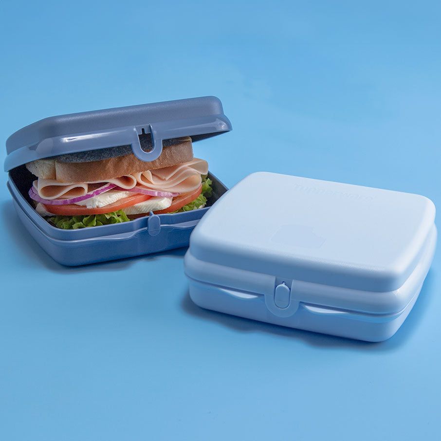 Tupperware Eco+ Sandwich Keepers White / Blue Lunch and Snacks | YASB50836