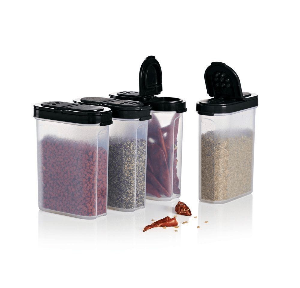 Tupperware Large Spice Shakers Black Dry Storage | PIUN71490