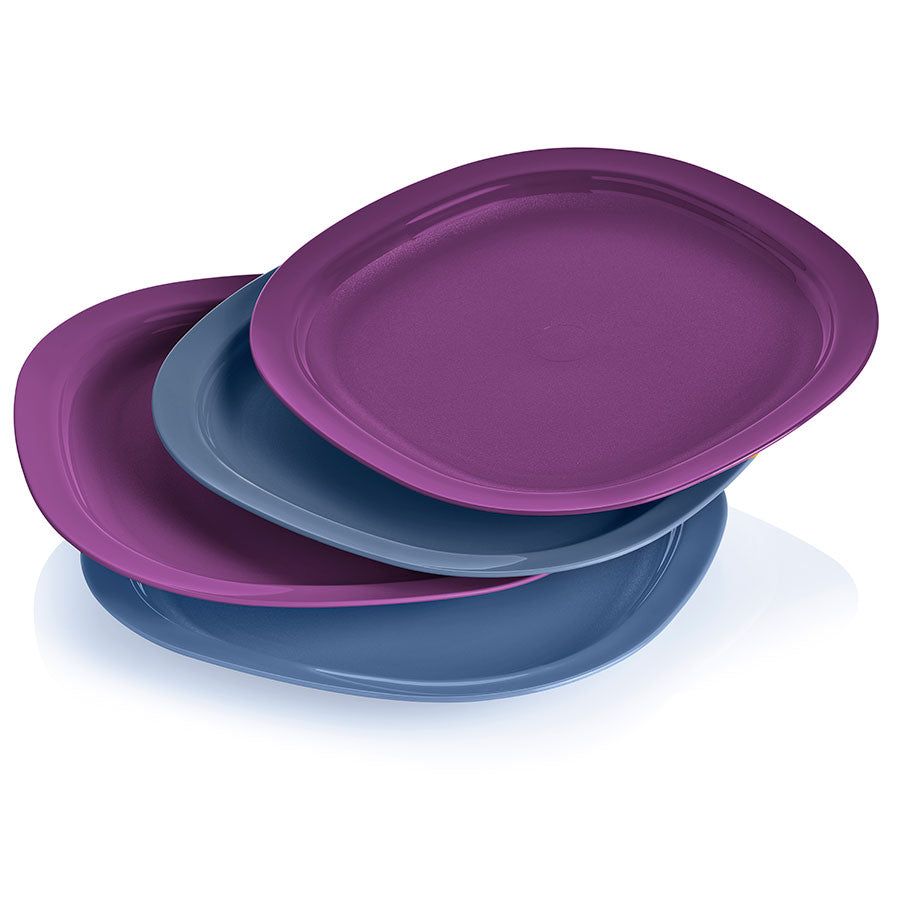 Tupperware Microwave Reheatable Luncheon Plates Blue Plates and Bowls | ESON87405