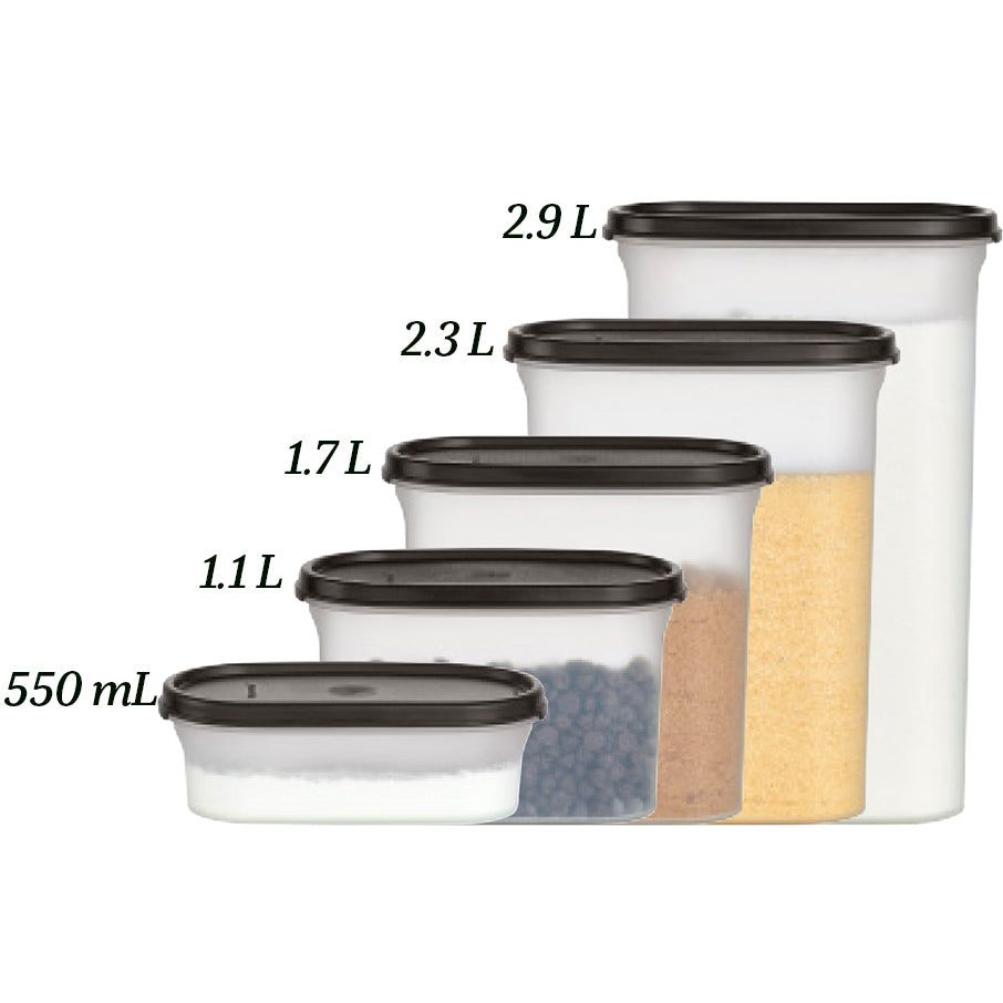 Tupperware Modular Mates Oval 1 Black Dry Storage | LVIX60943