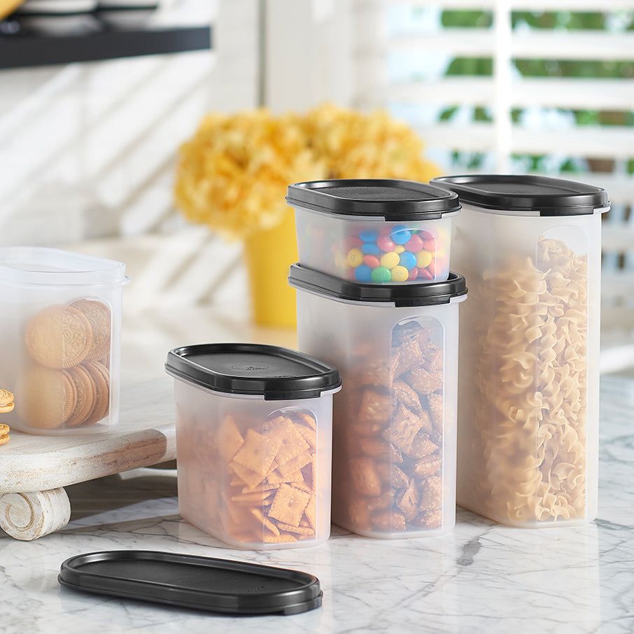 Tupperware Modular Mates Oval 4 Black Dry Storage | VWHX74132