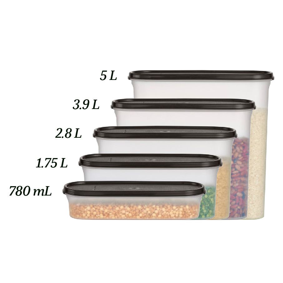 Tupperware Modular Mates Super Oval 1 Black Dry Storage | NWPX96471