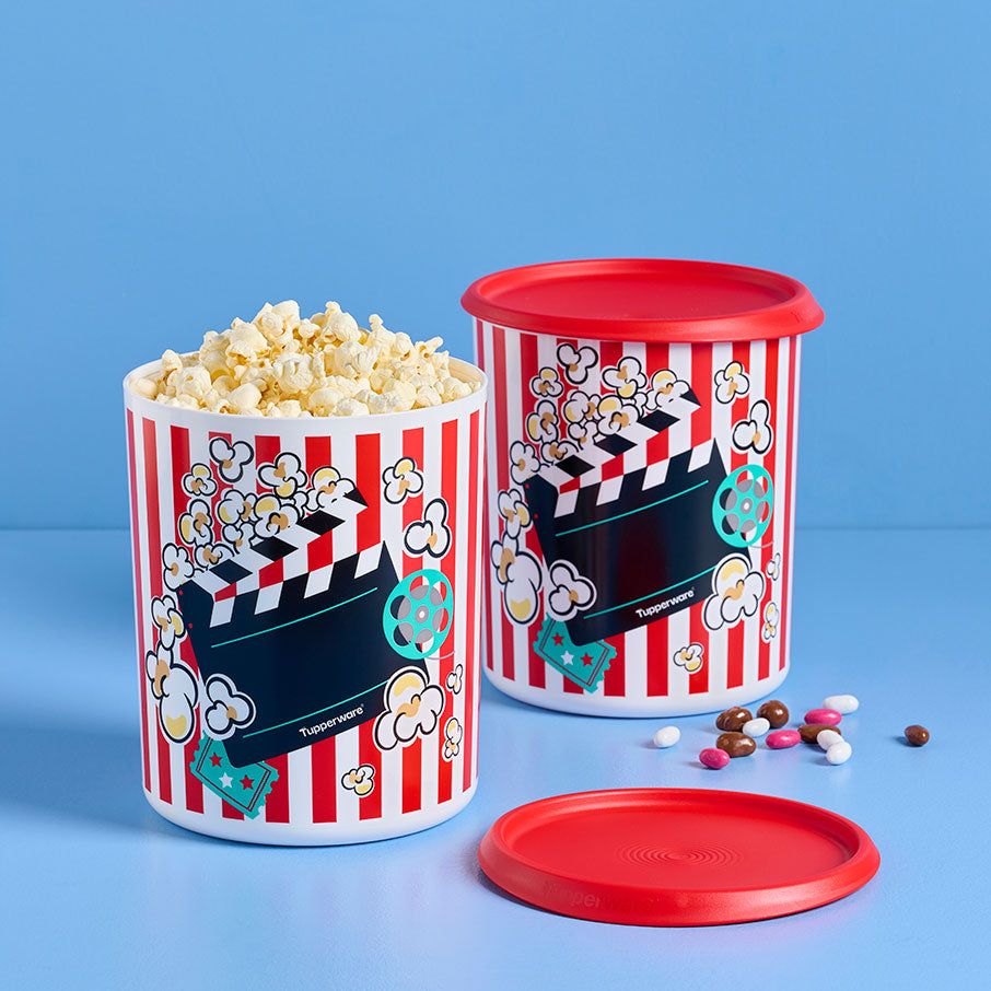 Tupperware One Touch Movie Night Canisters Red / White Dry Storage | MVDJ24873