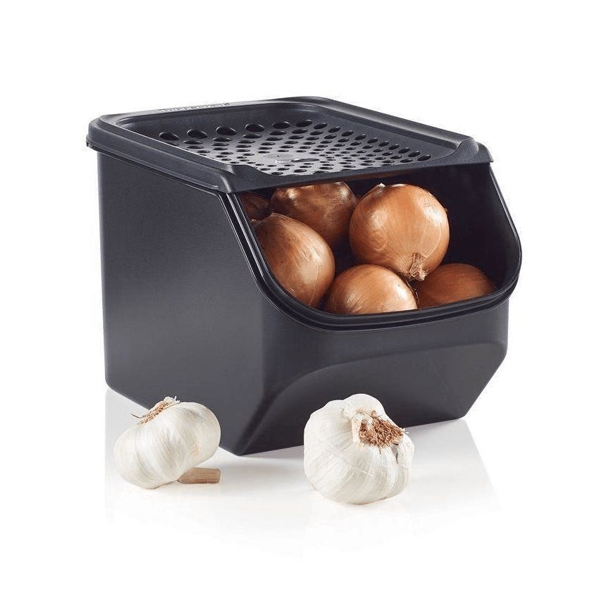 Tupperware Onion & Garlic Smart? Container Black Dry Storage | JPIC06548