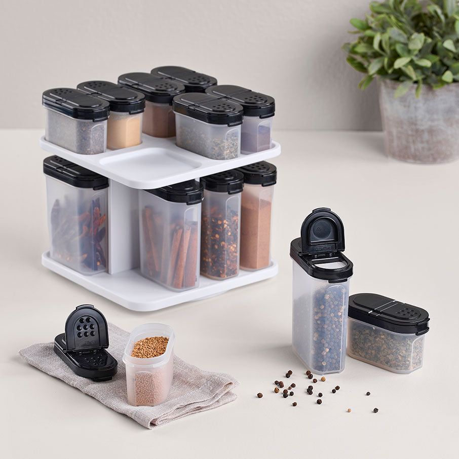 Tupperware Spice Shaker Set With Carousel Dry Storage | KBUN69257