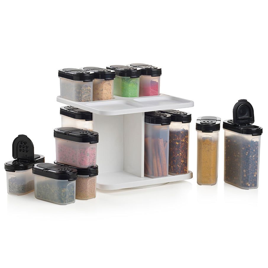 Tupperware Spice Shaker Set With Carousel Dry Storage | KBUN69257