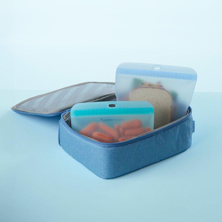 Tupperware The Ultimate Silicone Bag Slim Lunch Set Turquoise / White Lunch and Snacks | MSEC51760